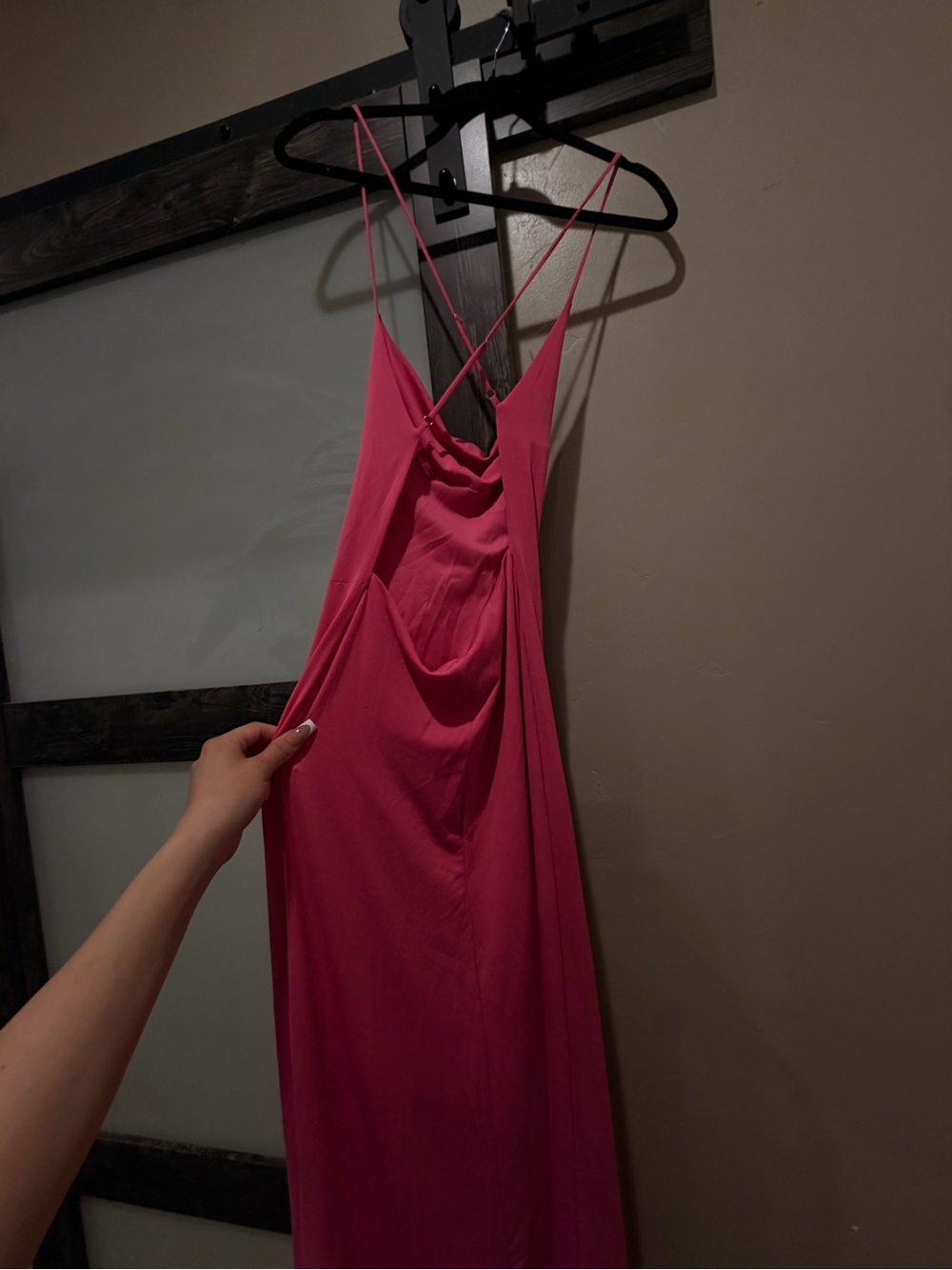 Forever 21 Hot Pink Backless Cowl Slip Dress